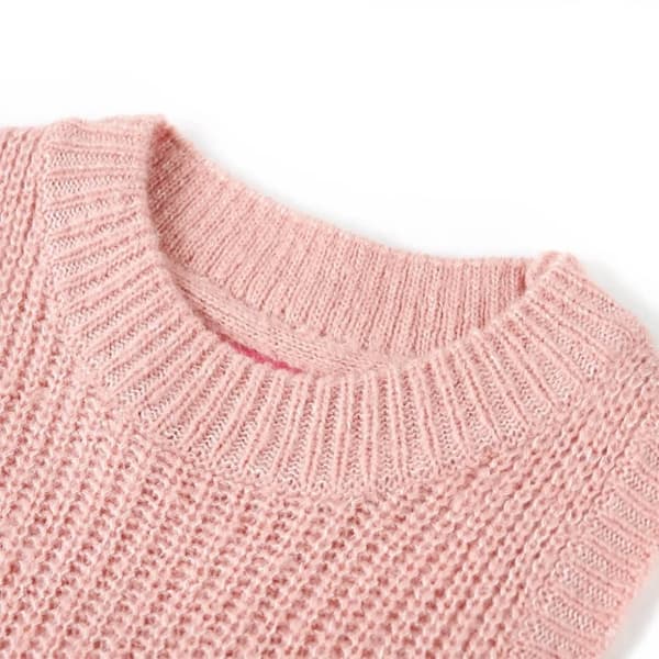 vidaXL Stickad väst för barn ljusrosa 92