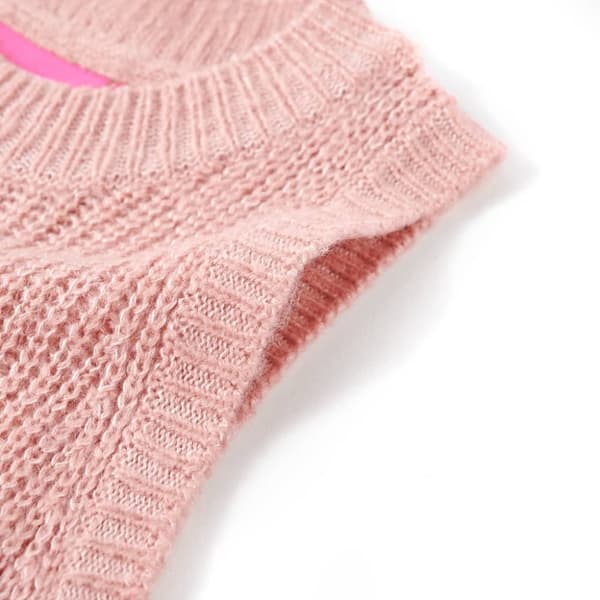 vidaXL Stickad väst för barn ljusrosa 92