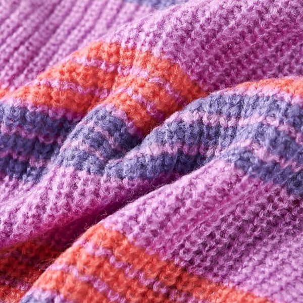 vidaXL Barnegenser stripet strikket lilla og rosa 116