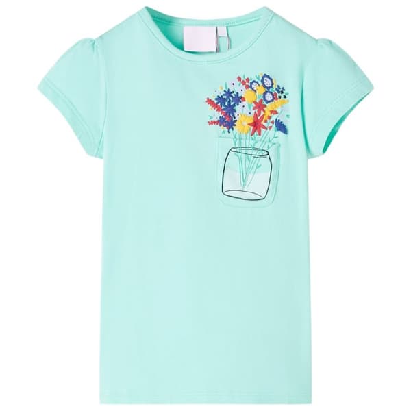 vidaXL T-shirt för barn ljus mintgrön 92