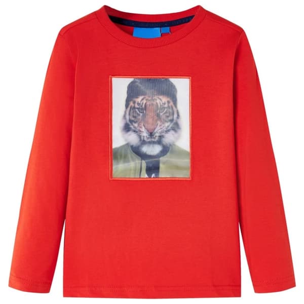vidaXL T-shirt med långa ärmar för barn röd 104