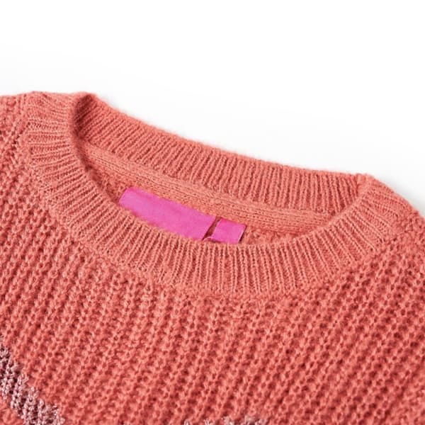 vidaXL Stickad tröja för barn rosa 128