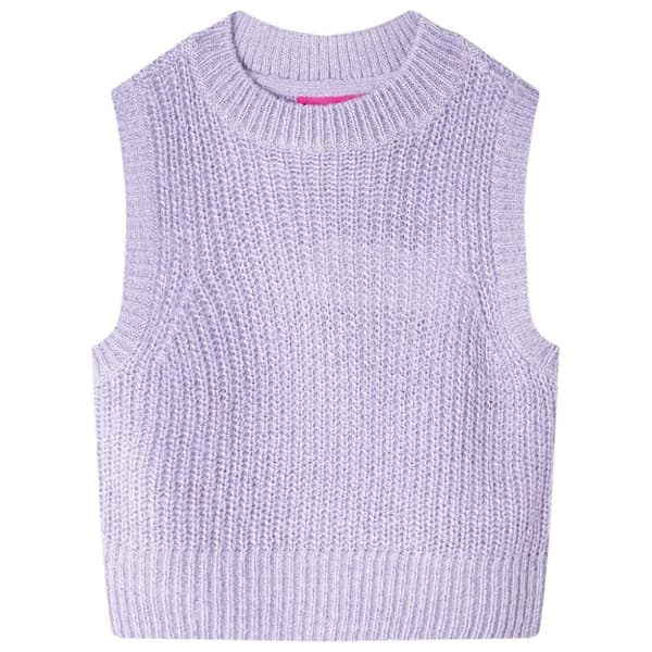 vidaXL Stickad väst för barn ljus lila 104