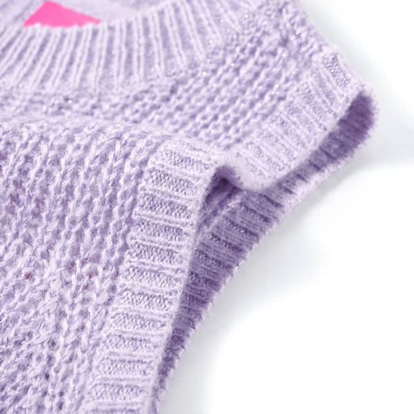 vidaXL Barnegenservest strikket lyselilla 128