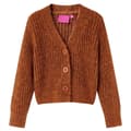 Miniatyrbilde 1 av 7: vidaXL Cardigan for barn strikket konjakk 128