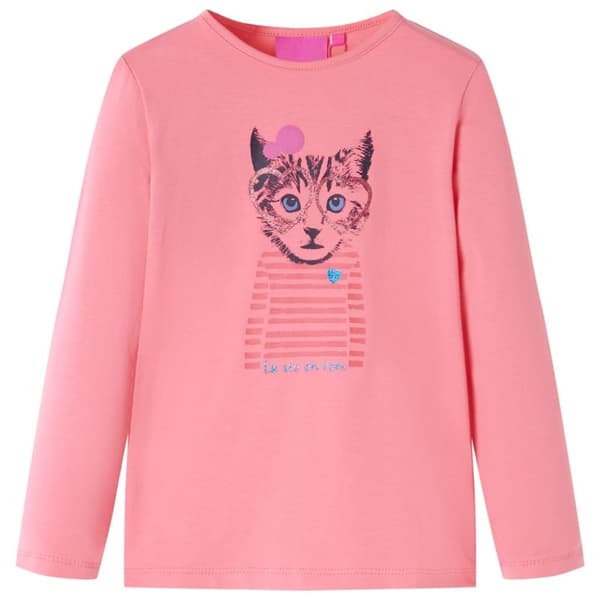 vidaXL T-shirt med långa ärmar för barn rosa 104