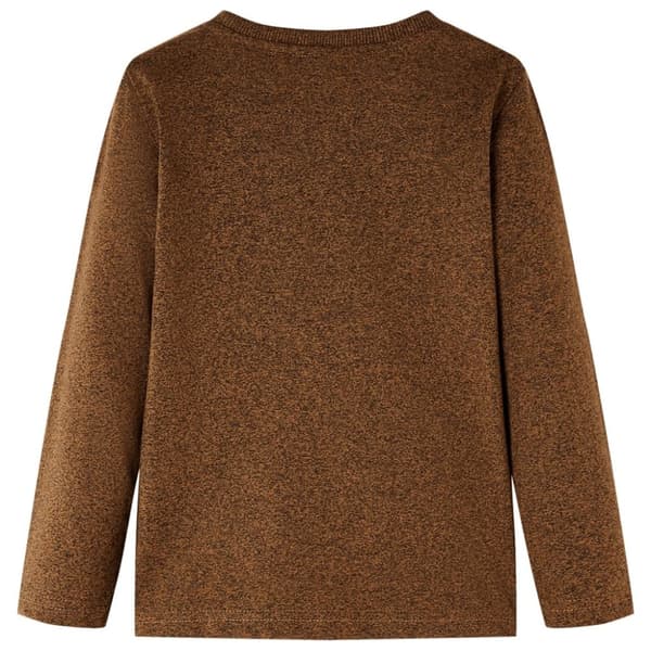 vidaXL T-shirt med långa ärmar för barn konjaksbrun 140