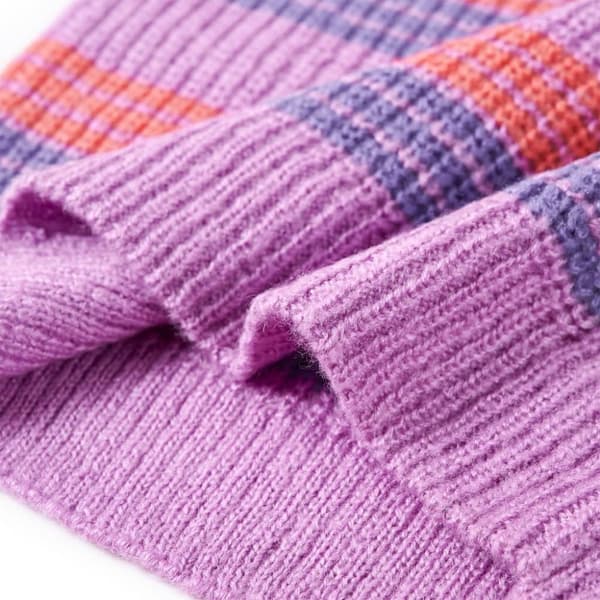 vidaXL Barnegenser stripet strikket lilla og rosa 92