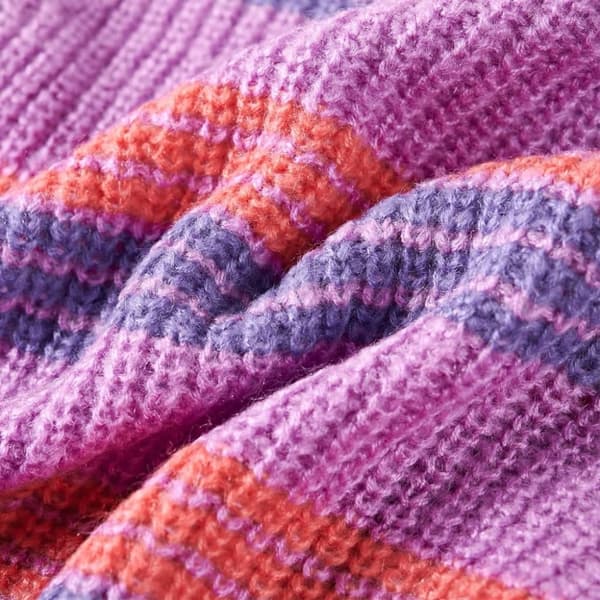 vidaXL Barnegenser stripet strikket lilla og rosa 92