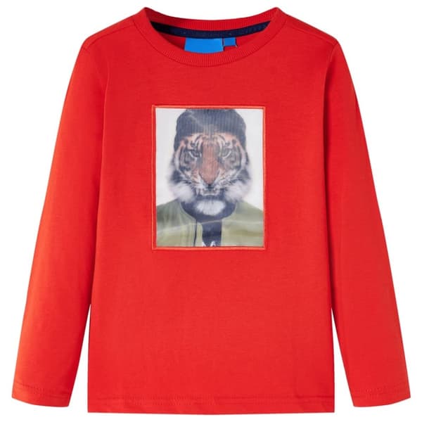 vidaXL T-shirt med långa ärmar för barn röd 116