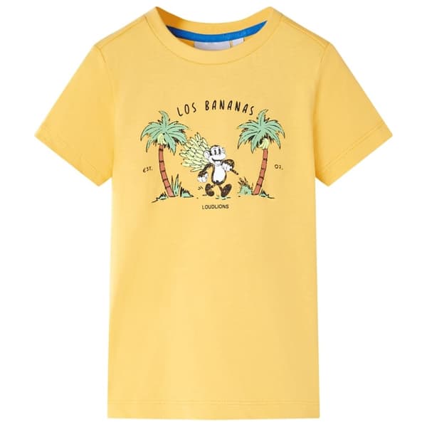vidaXL T-shirt för barn ljus ockra 128