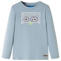 Miniatyrbillede 1 af 7: vidaXL Langærmet T-shirt til børn str. 92 lyseblå
