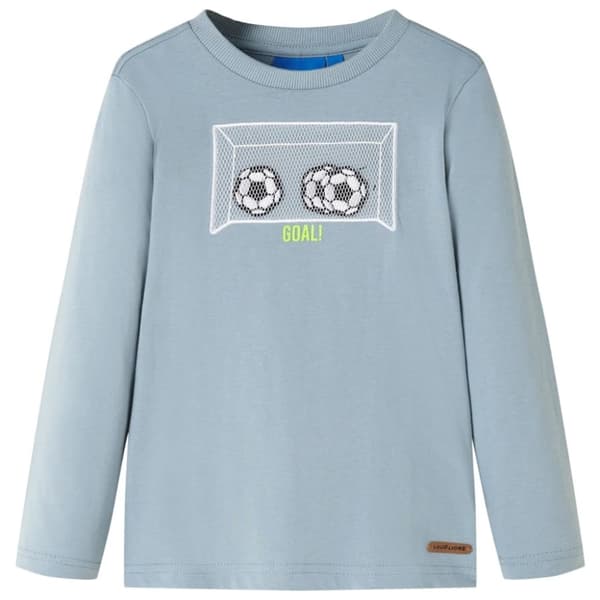 vidaXL Langærmet T-shirt til børn str. 92 lyseblå