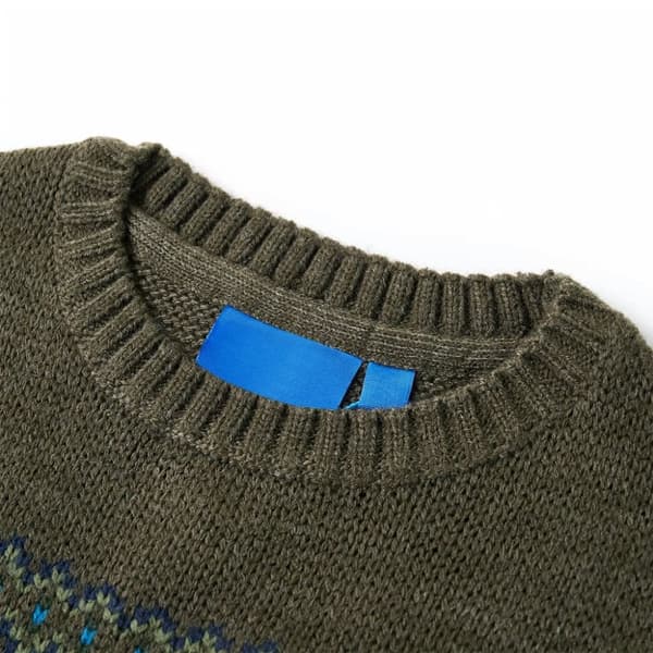 vidaXL Sweater til børn str. 128 strikket kakifarvet