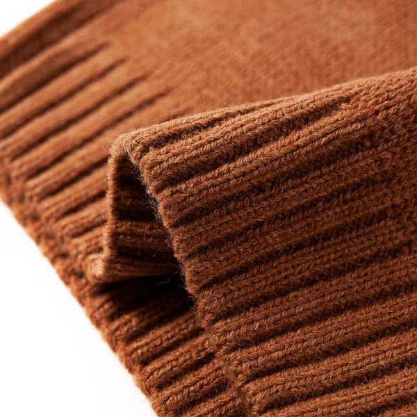 vidaXL Sweater til børn str. 128 strikket cognacfarvet