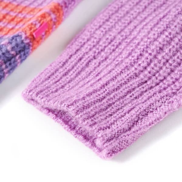 vidaXL Sweater til børn str. 128 strikket lilla og lyserød