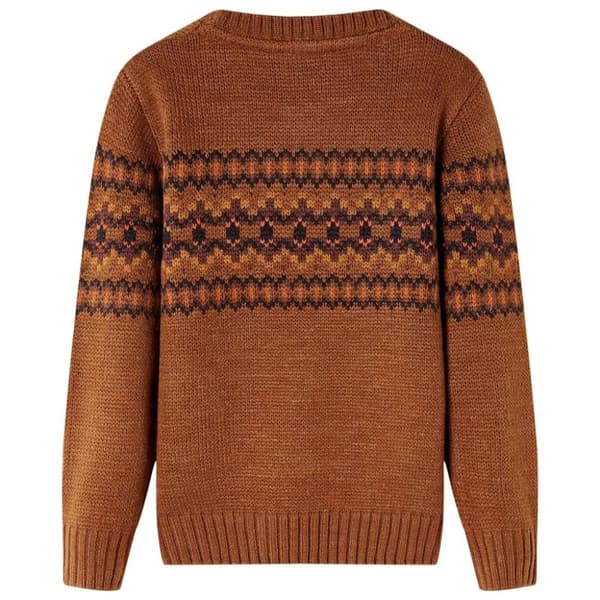 vidaXL Sweater til børn str. 92 strikket cognacfarvet