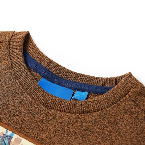 vidaXL T-shirt med långa ärmar för barn konjaksbrun 116