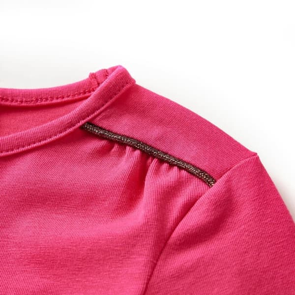 vidaXL T-shirt med långa ärmar för barn stark rosa 104