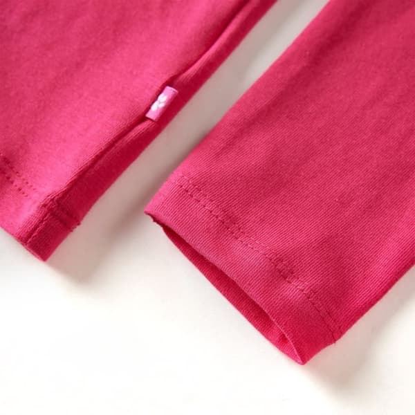 vidaXL T-shirt med långa ärmar för barn stark rosa 104