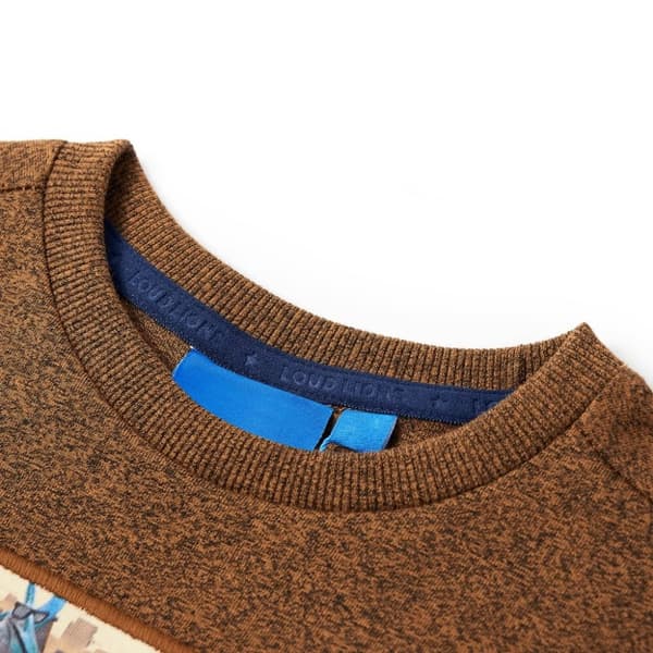 vidaXL T-shirt med långa ärmar för barn konjaksbrun 92