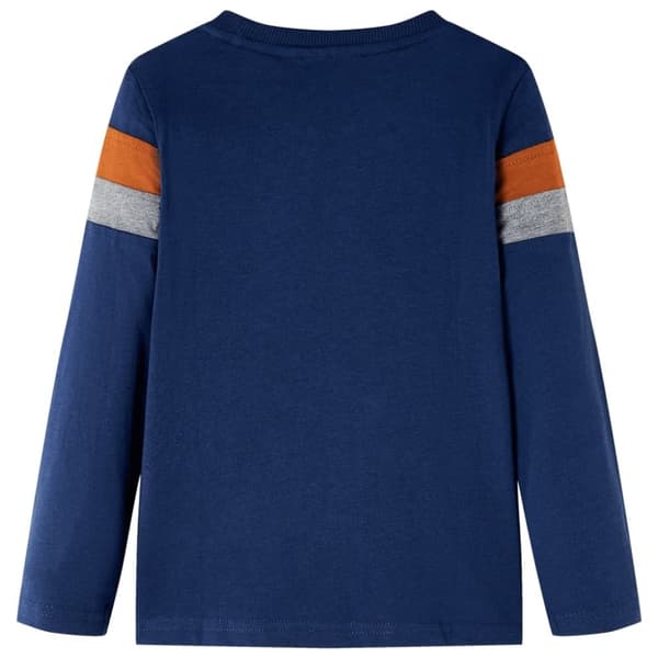 vidaXL T-shirt med långa ärmar för barn marinblå 116
