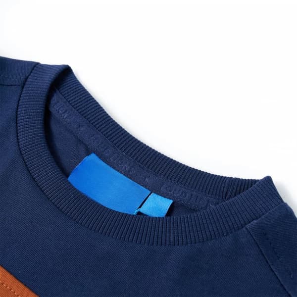 vidaXL T-shirt med långa ärmar för barn marinblå 104