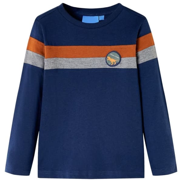 vidaXL T-shirt med långa ärmar för barn marinblå 104