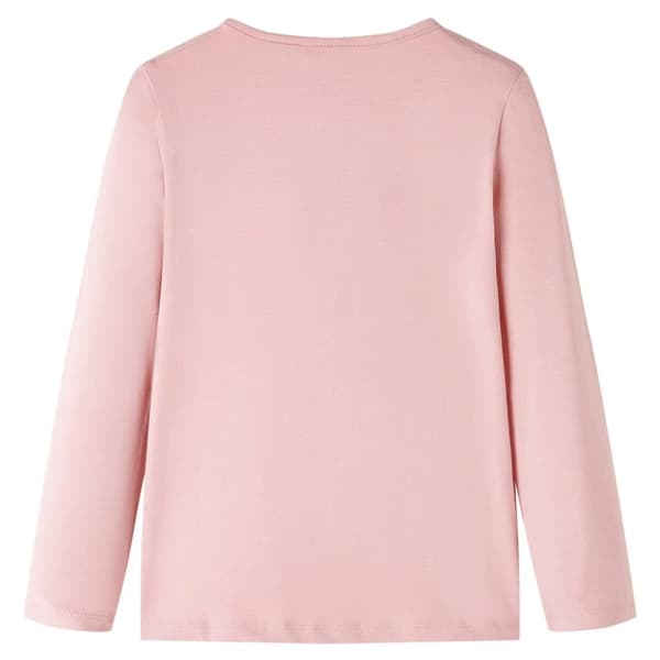 vidaXL Langærmet T-shirt til børn str. 128 lyserød