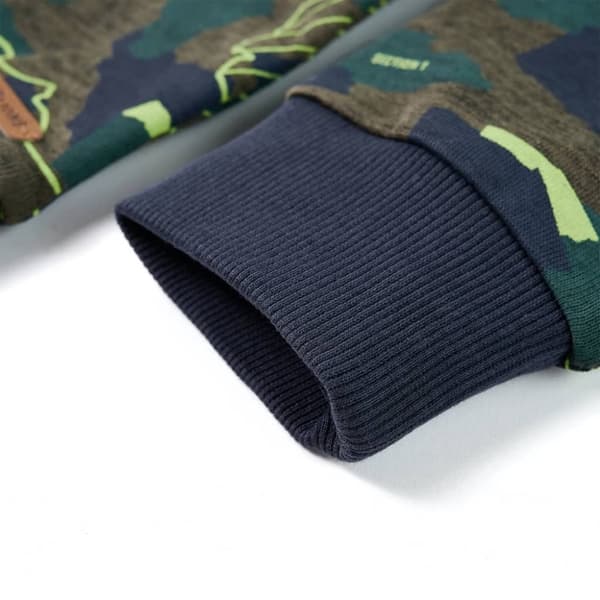 vidaXL Lasten collegepaita meleerattu tumma khaki 128
