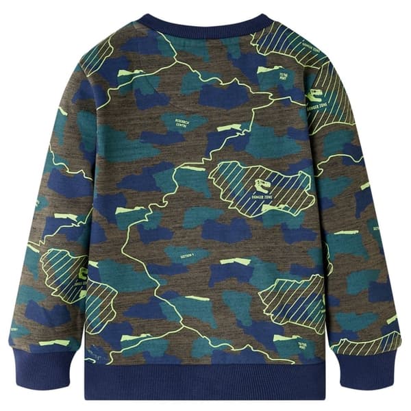 vidaXL Lasten collegepaita meleerattu tumma khaki 128