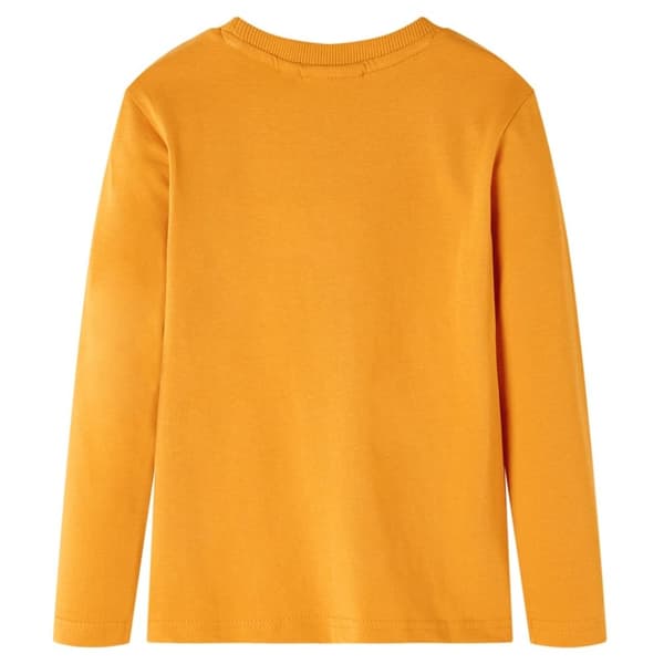 vidaXL Langærmet T-shirt til børn str. 104 okkergul