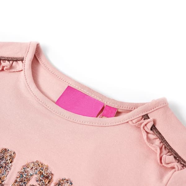 vidaXL Langærmet T-shirt til børn str. 116 lyserød