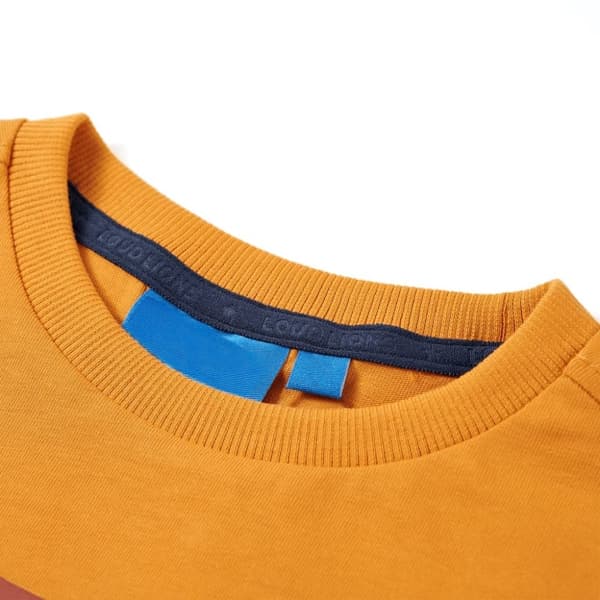 vidaXL Langærmet T-shirt til børn str. 128 okkergul