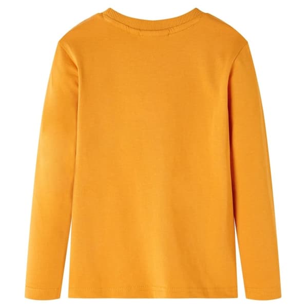 vidaXL Langærmet T-shirt til børn str. 128 okkergul