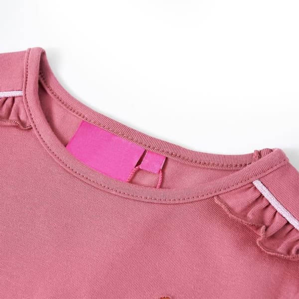 vidaXL T-shirt med långa ärmar för barn hallonrosa 116