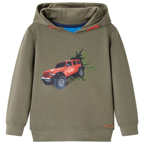 vidaXL Tröja med huva för barn khaki 128