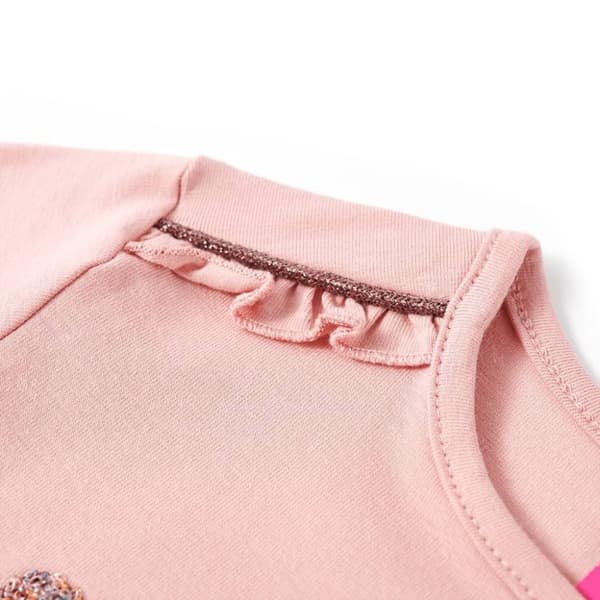 vidaXL T-shirt med långa ärmar för barn stark rosa 140