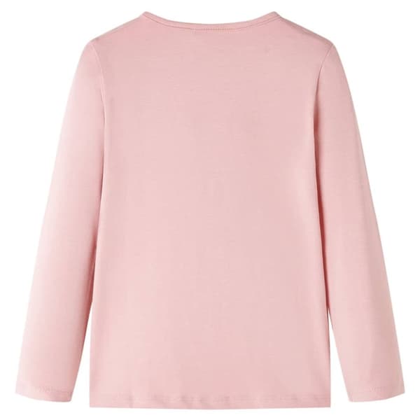 vidaXL T-shirt med långa ärmar för barn ljusrosa 104