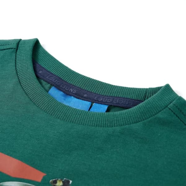 vidaXL T-shirt med långa ärmar för barn mörkgrön 104