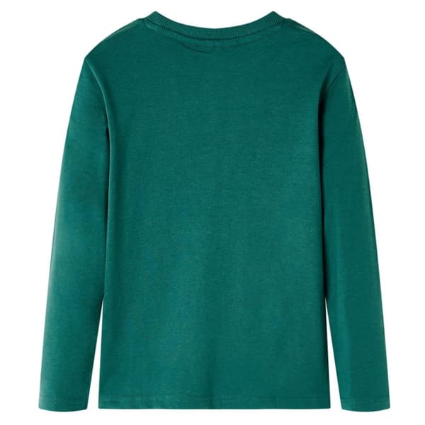 vidaXL T-shirt med långa ärmar för barn mörkgrön 104