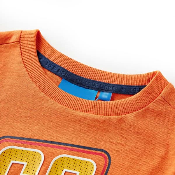vidaXL T-shirt med långa ärmar för barn mörkorange 128