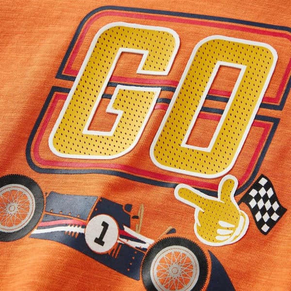 vidaXL T-shirt med långa ärmar för barn mörkorange 128