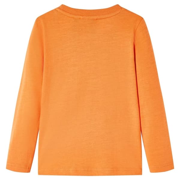 vidaXL T-shirt med långa ärmar för barn mörkorange 128