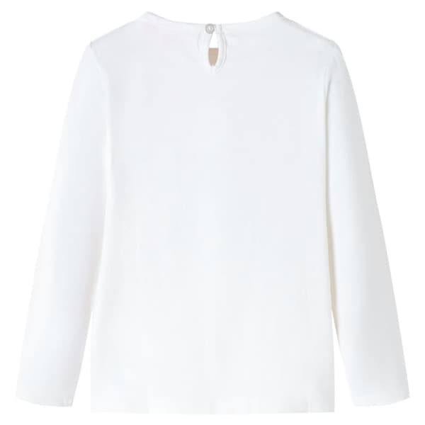 vidaXL T-shirt med långa ärmar för barn ecru 116
