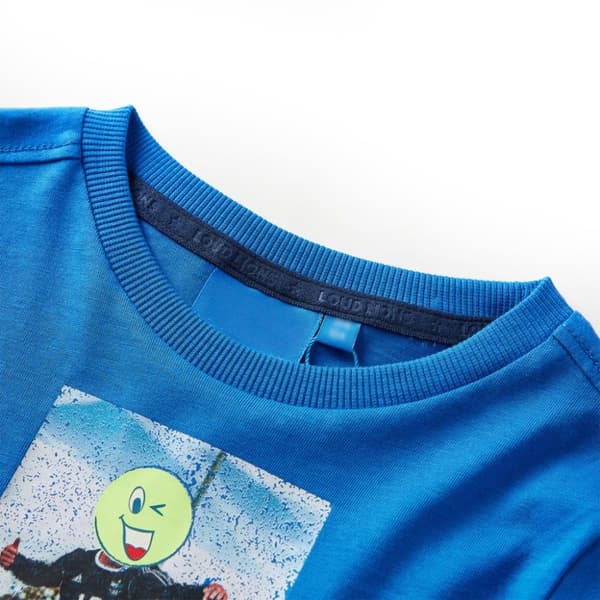 vidaXL T-shirt med långa ärmar för barn koboltblå 92