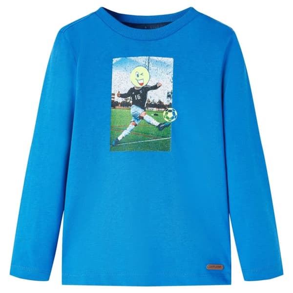 vidaXL T-shirt med långa ärmar för barn koboltblå 92