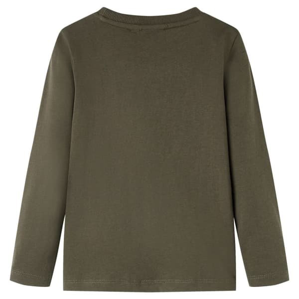 vidaXL T-shirt med långa ärmar för barn khaki 128