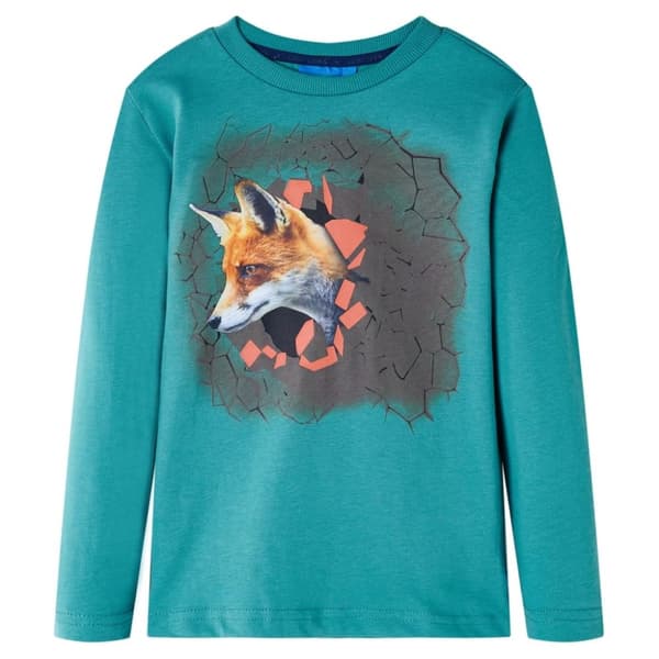 vidaXL T-shirt med långa ärmar för barn aquagrön 92