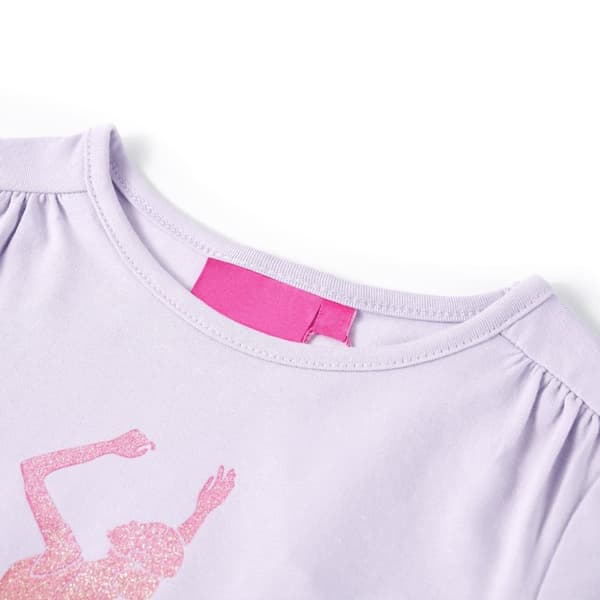 vidaXL T-shirt med långa ärmar för barn ljuslila 140